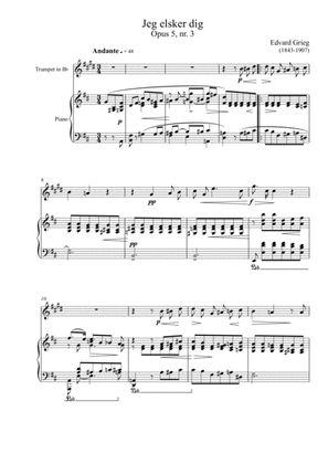 Edvard Grieg - Jeg elsker dig (Ich Liebe dich) Trumpet Solo