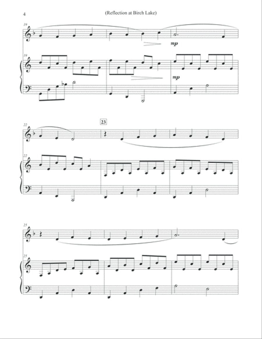 Reflection at Birch Lake - Alto Flute & Piano Flute Solo scores gallery preview page 4
