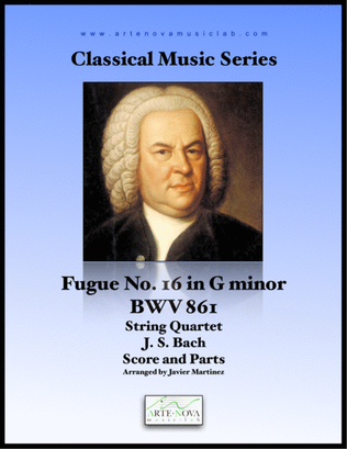 Book cover for Fugue No. 16 in G minor, BWV 861. String Quartet