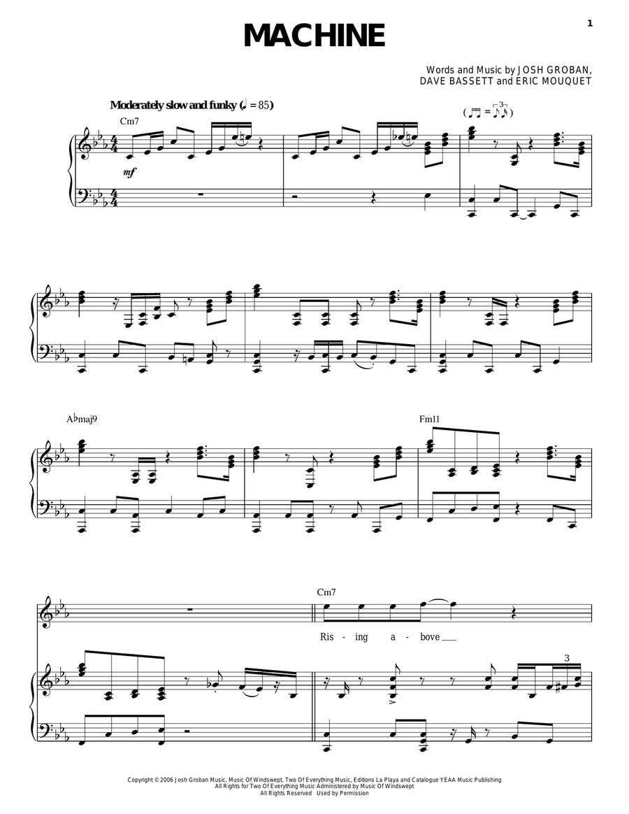 Machine Piano, Vocal scores gallery preview page 1