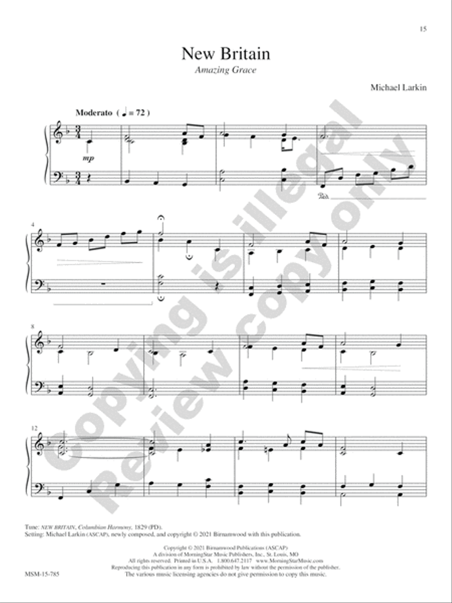 Early American Hymns for Piano Piano Solo scores gallery preview page 7