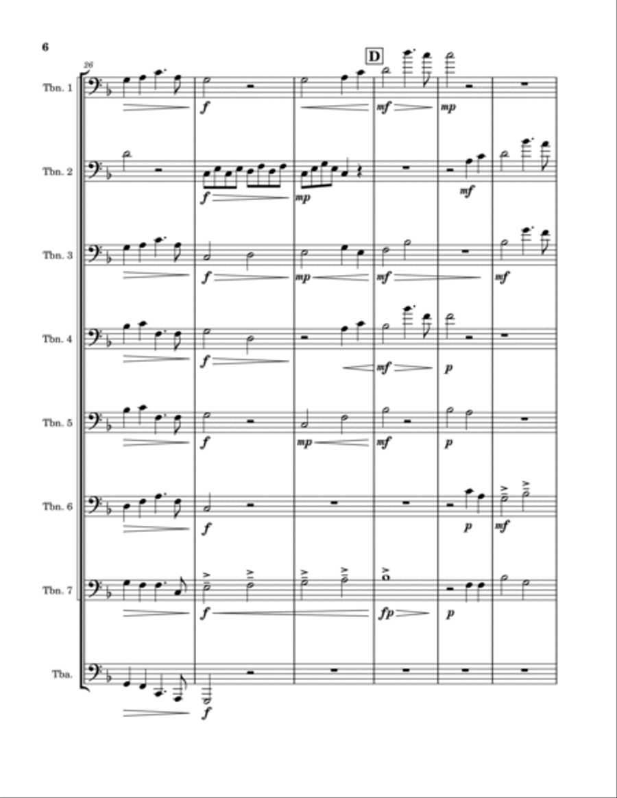 Oogway Ascends Brass Ensemble scores gallery preview page 6