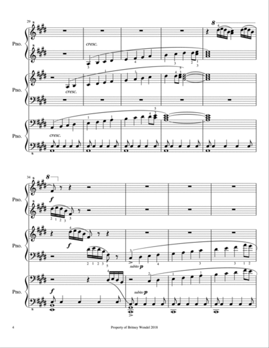 Mystic Lore - An Epic Saga for One Piano, Six Hands 1 Piano, 4-Hands scores gallery preview page 5