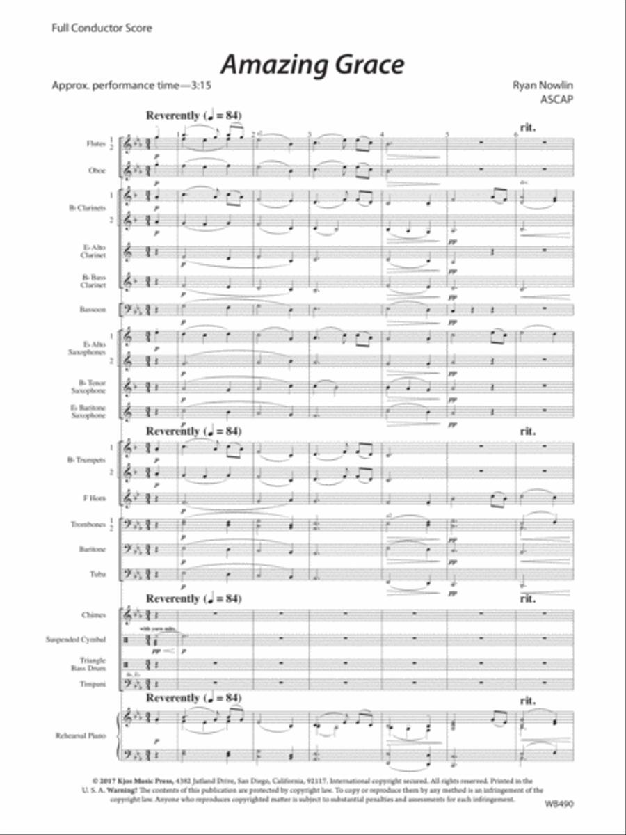Amazing Grace Concert Band scores gallery preview page 3