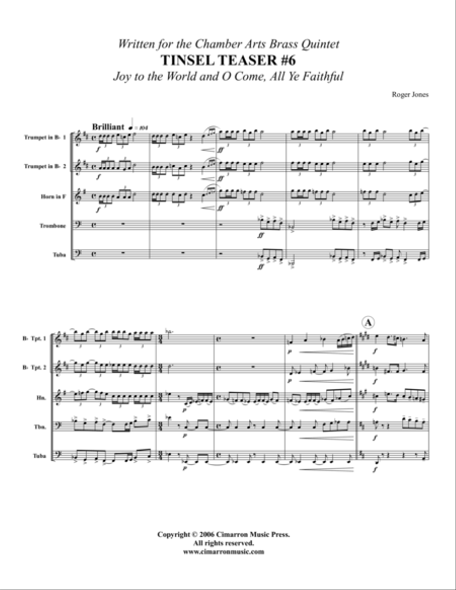 Tinsel Teaser #6 Tinsel Teaser #6 Brass Quintet scores gallery preview page 1