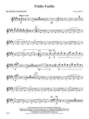 Fiddle-Faddle: B-flat Tenor Saxophone