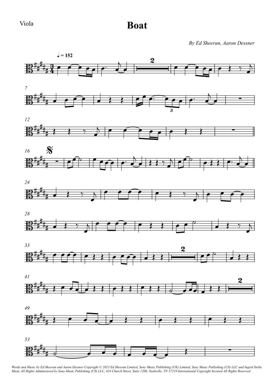 Boat Viola Solo scores gallery preview page 1