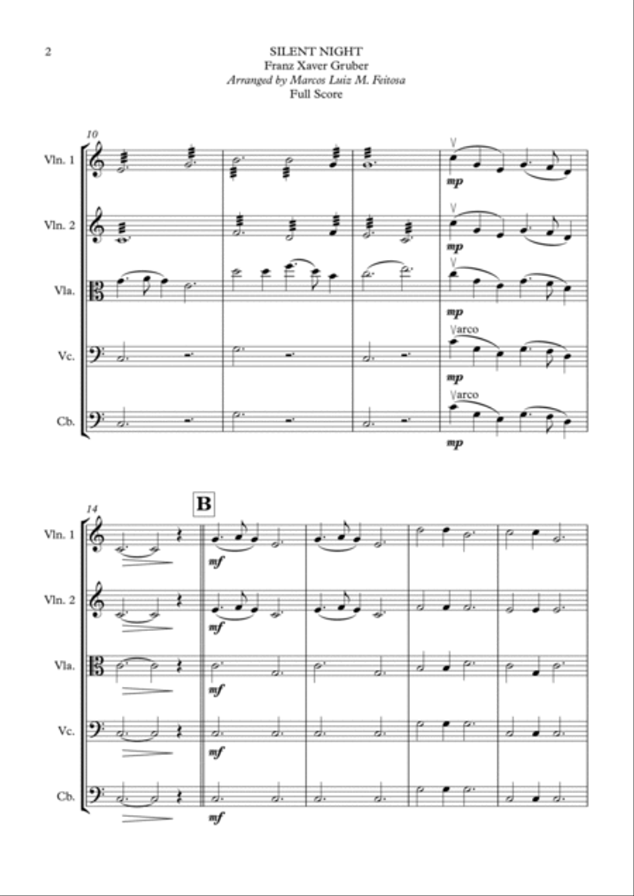 Silent Night - String Ensemble Cello scores gallery preview page 4