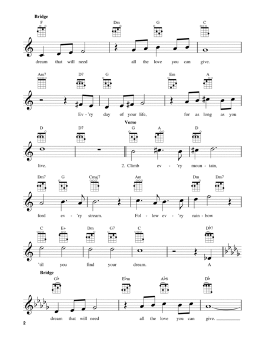 Climb Ev'ry Mountain Ukulele scores gallery preview page 2