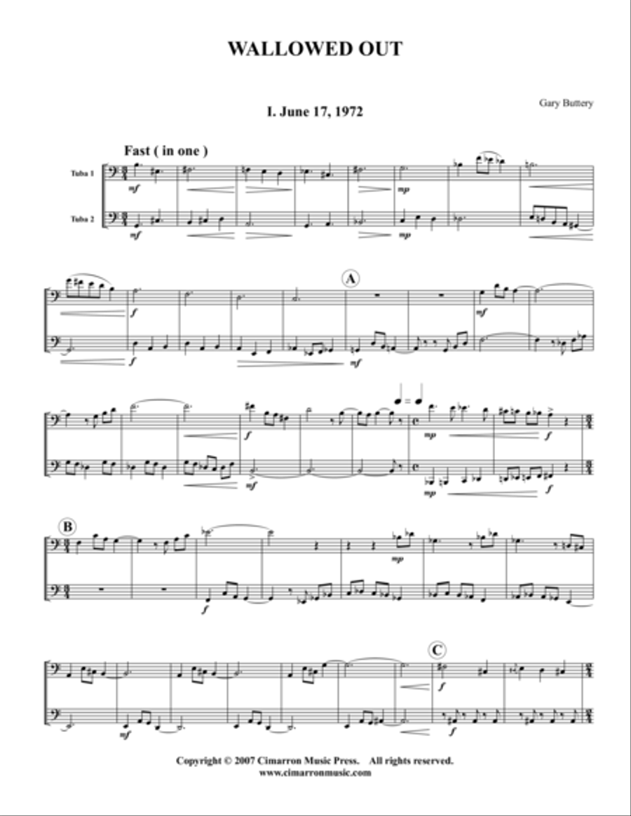 Wallowed Out Wallowed Out Brass Duet scores gallery preview page 1