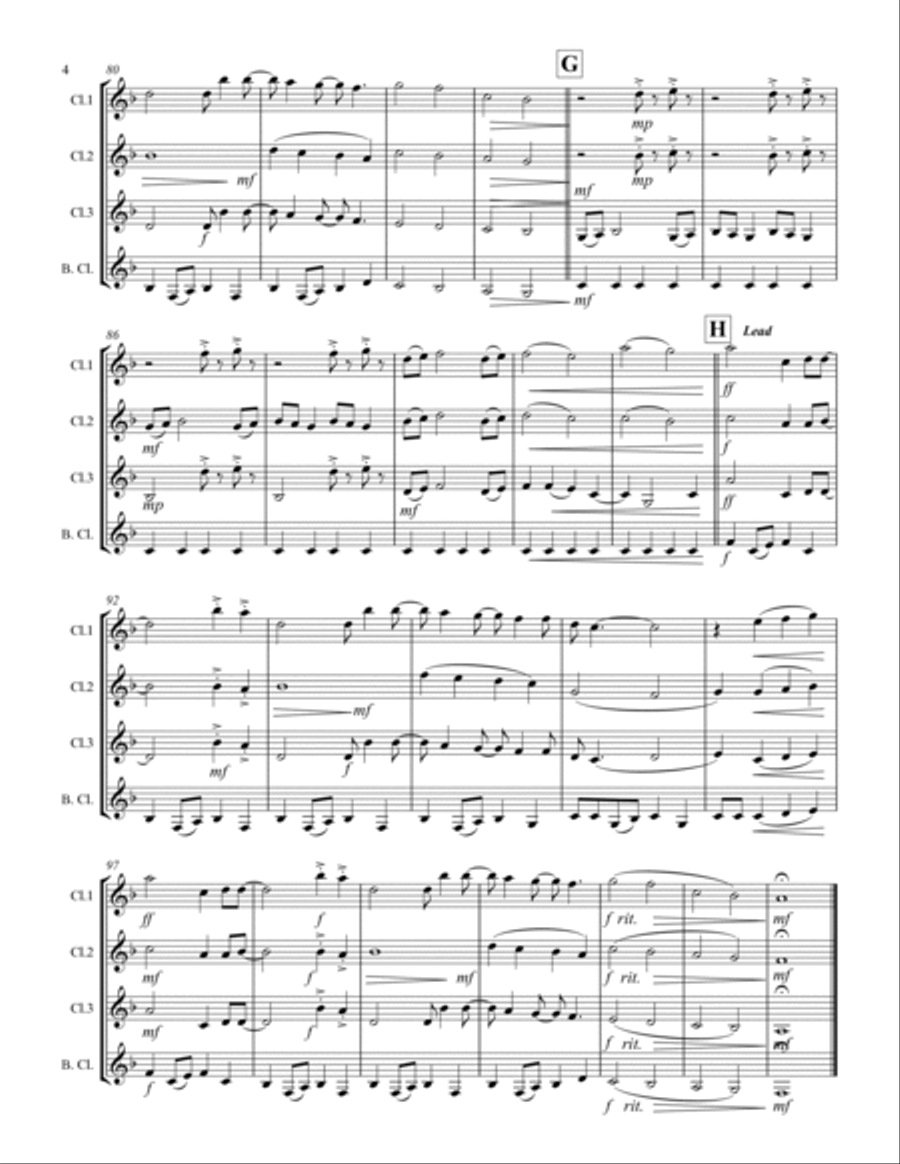 Sweet Caroline Sweet Caroline Woodwind Quartet scores gallery preview page 5