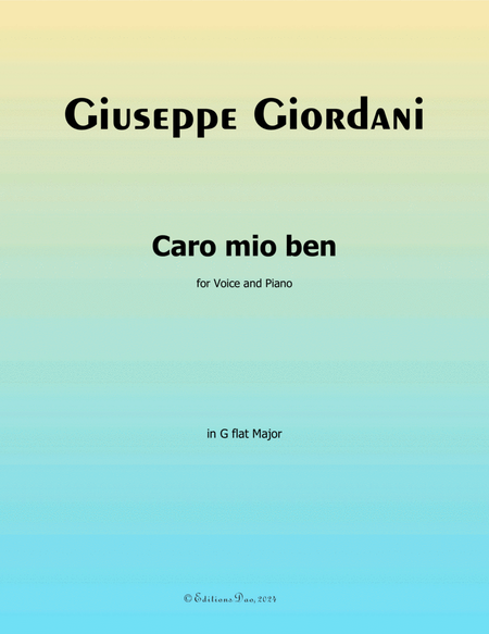 Caro mio ben, by Giordani, in G flat Major