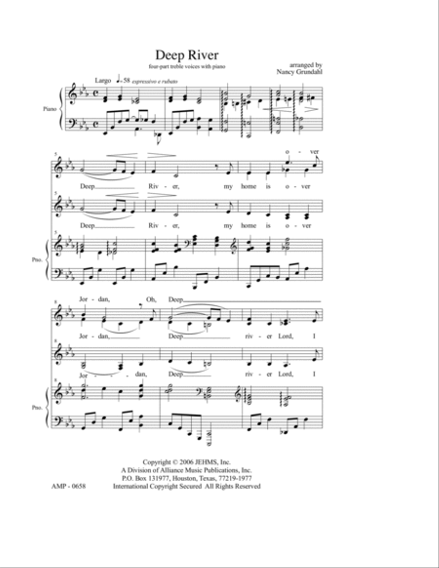 Deep River 4-Part scores gallery preview page 5