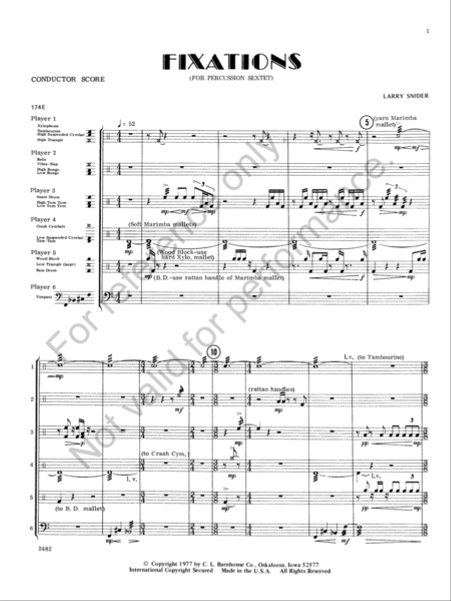Fixations Percussion Ensemble scores gallery preview page 2