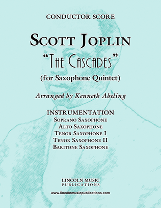 Book cover for Joplin - “The Cascades” (for Saxophone Quintet SATTB)