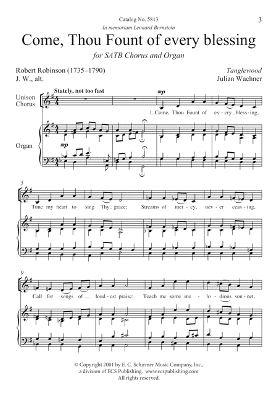 Come, Thou Fount of every blessing 4-Part scores gallery preview page 2