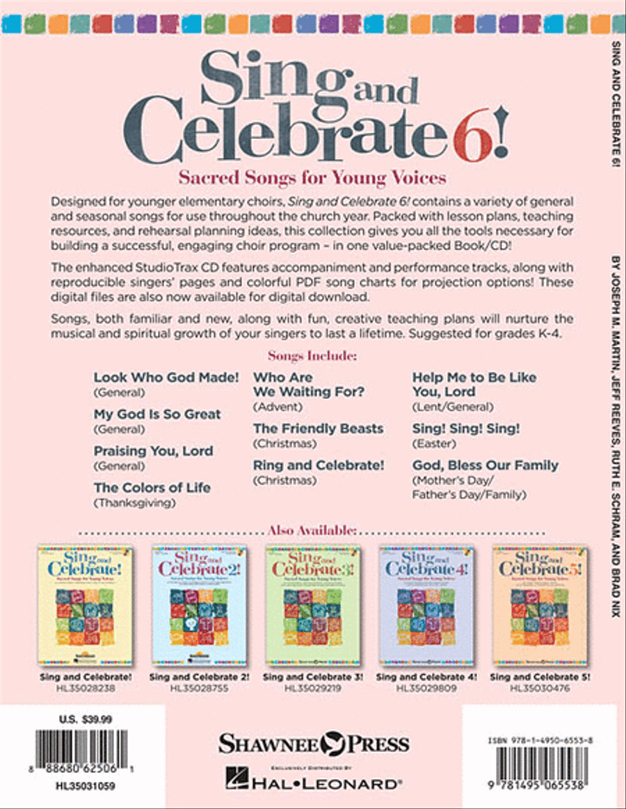 Sing and Celebrate 6! Sacred Songs for Young Voices Unison Choir scores gallery preview page 3