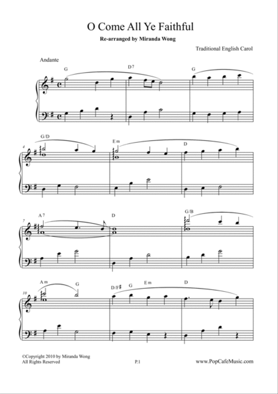 O Come All Ye Faithful - Easy Piano Solo (Beautiful Version)
