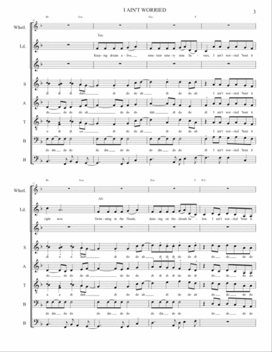 I Ain't Worried Divisi scores gallery preview page 4