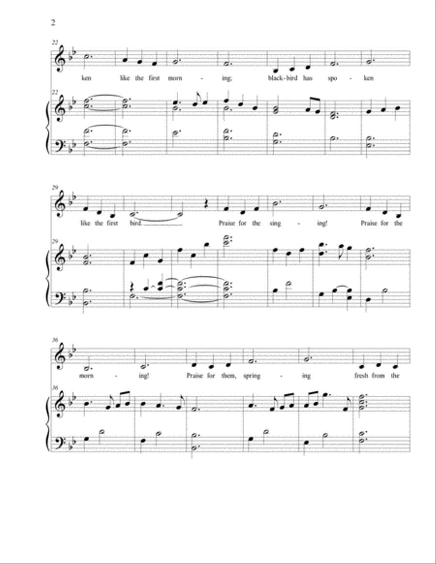 Morning Has Broken (BUNESSAN), Low Voice, arr. Brenda Portman Low Voice scores gallery preview page 2