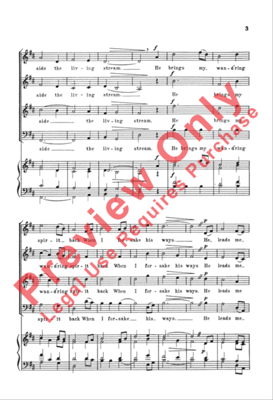 My Shepherd Will Supply My Need 4-Part scores gallery preview page 3