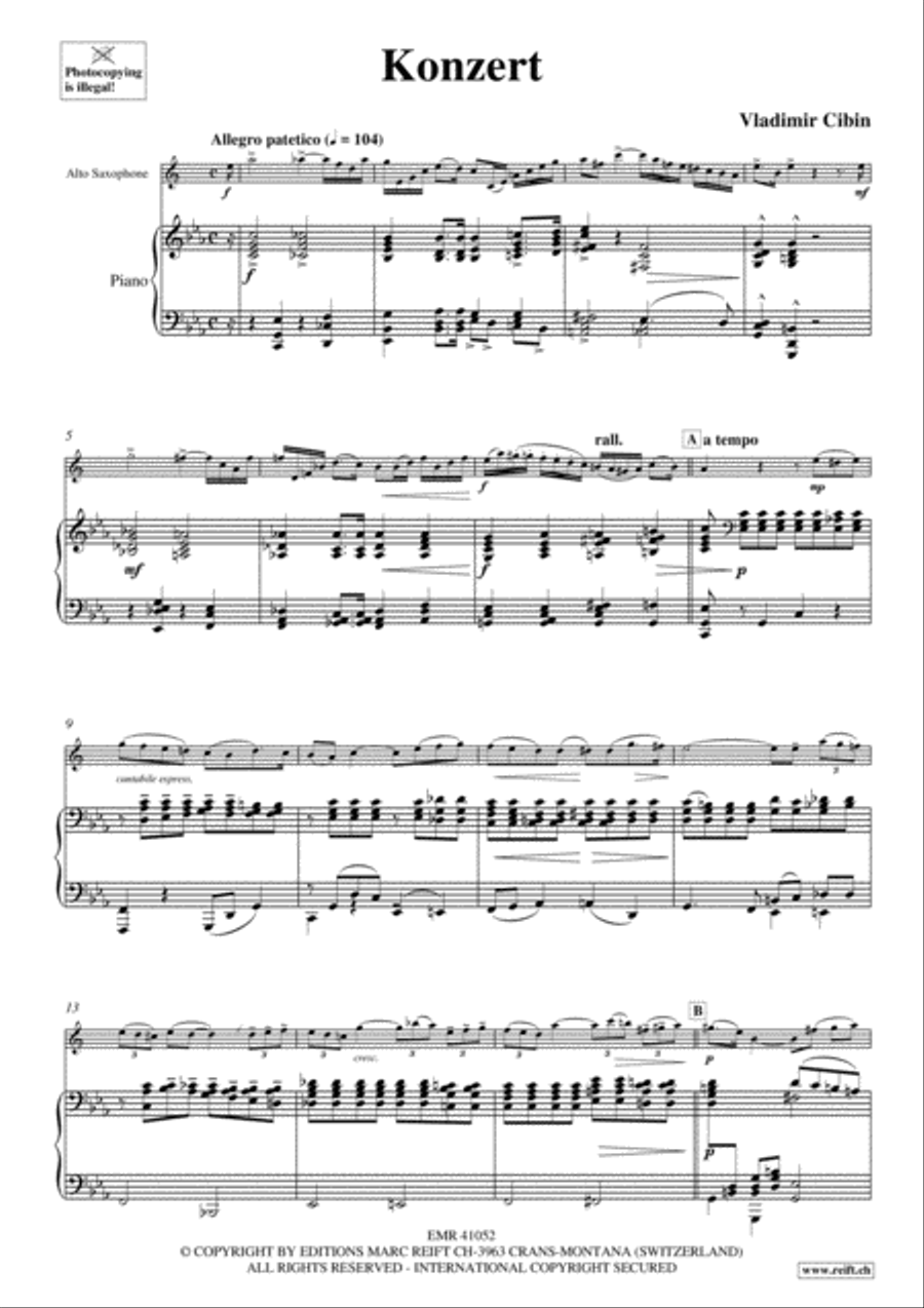 Konzert Alto Saxophone scores gallery preview page 6