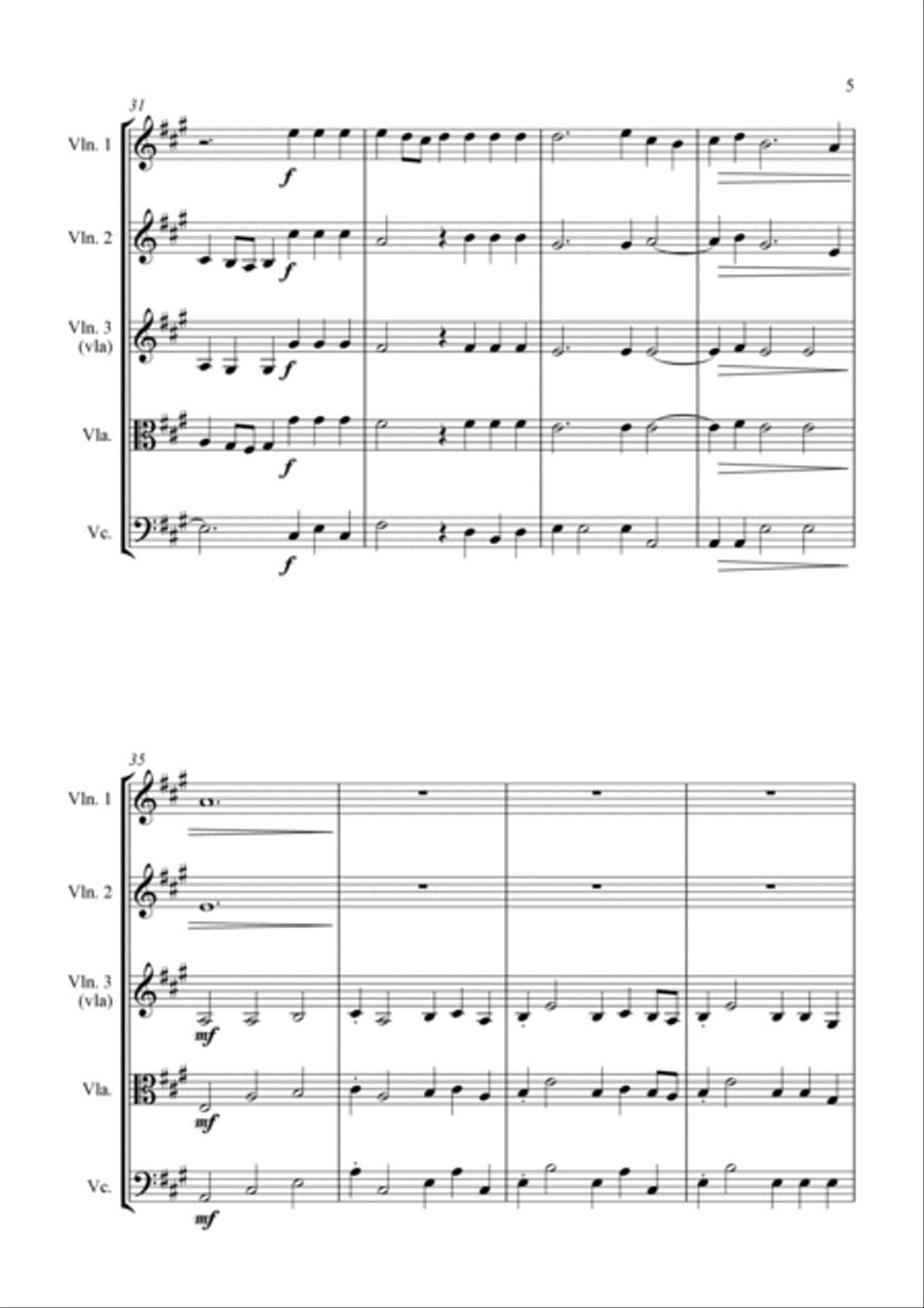 Alla Hornpipe from Handel's Water Music - for String Quartet String Quartet scores gallery preview page 6