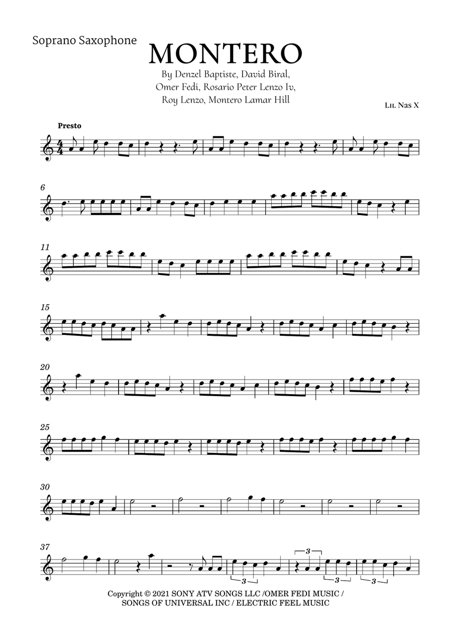 Montero Soprano Saxophone scores gallery preview page 2