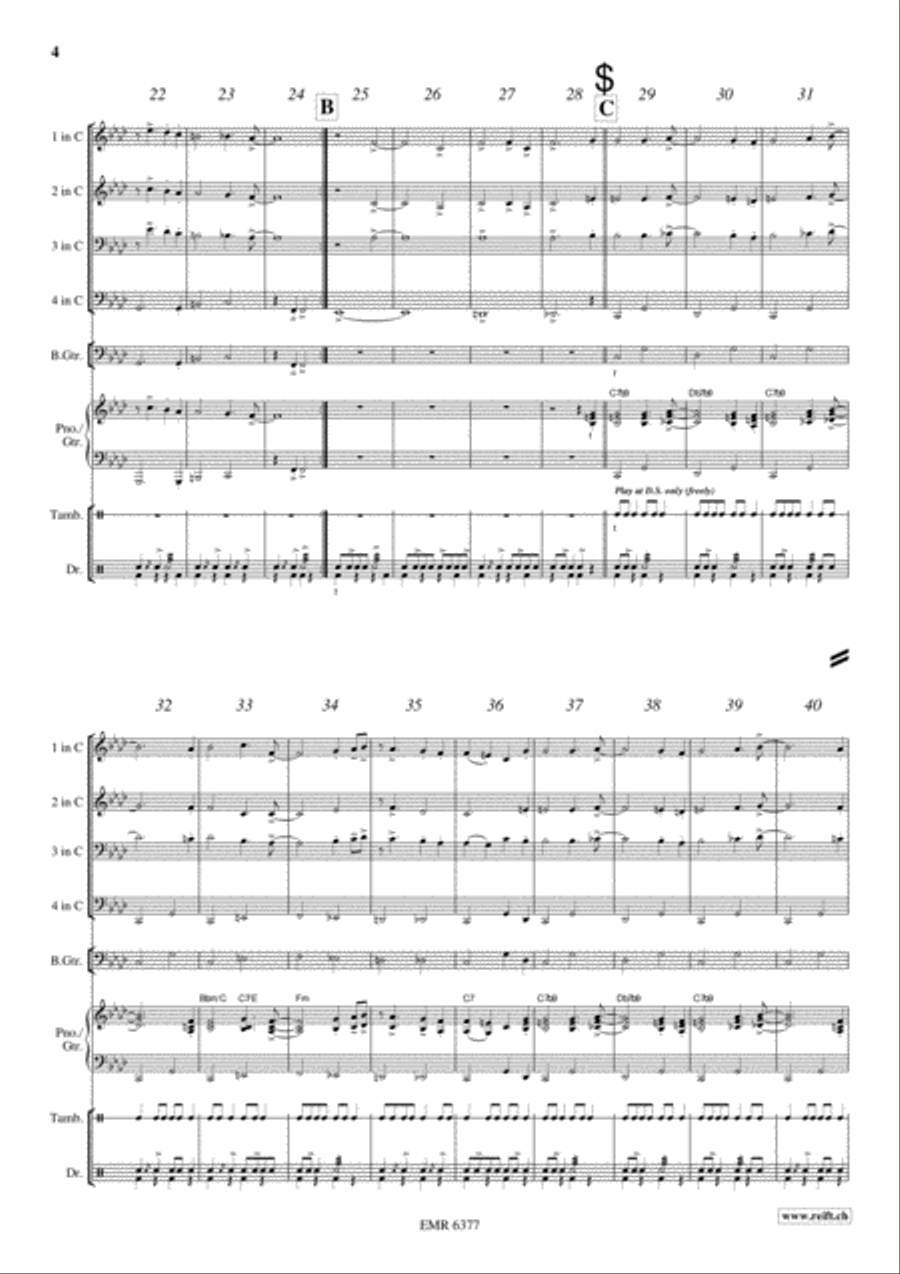 King's Blues March Brass Ensemble scores gallery preview page 5