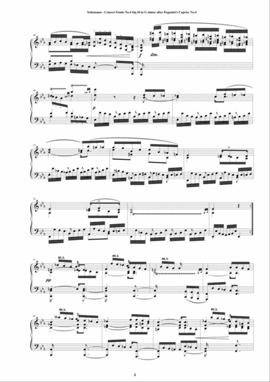 Schumann - Concert Etude No.4 in C minor Op.10 for Piano after Paganini's Caprices Piano Method scores gallery preview page 4