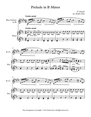 Prelude in B Minor (Bass Clarinet and Piano)