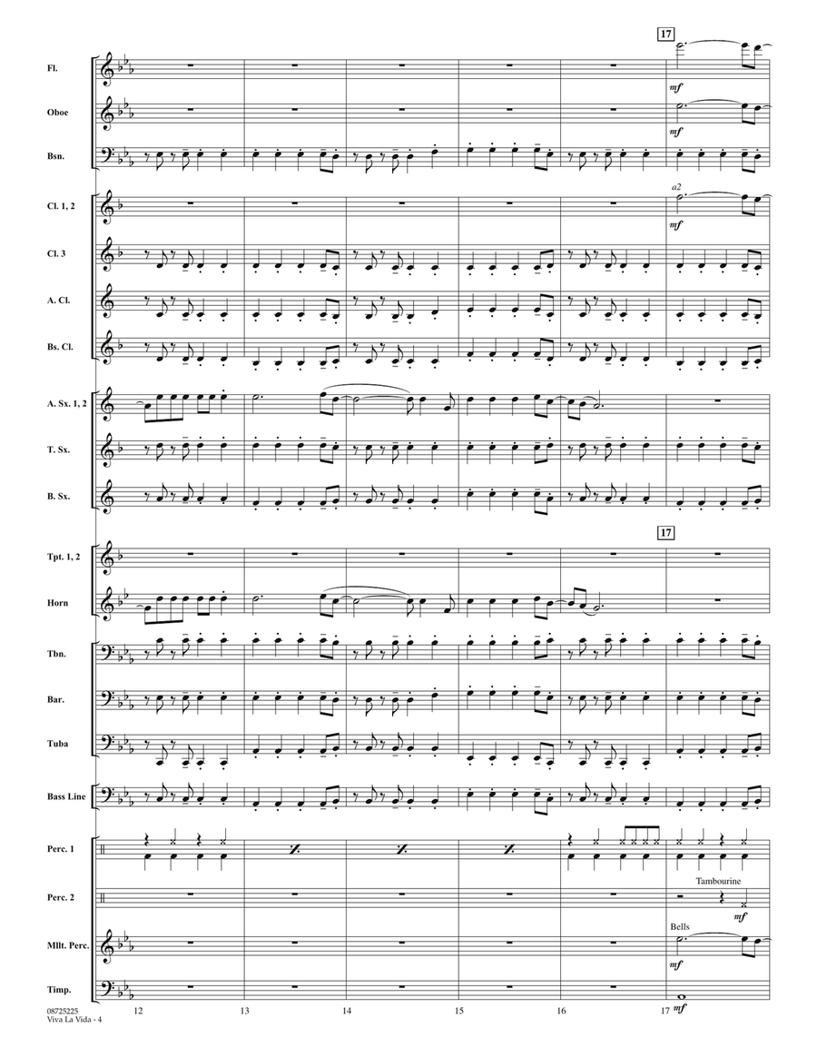 Viva La Vida - Full Score Concert Band scores gallery preview page 4
