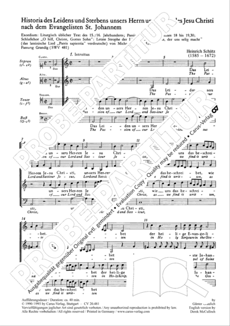 St. John Passion / The Passion of our Lord and Saviour Jesus Christ 4-Part scores gallery preview page 9