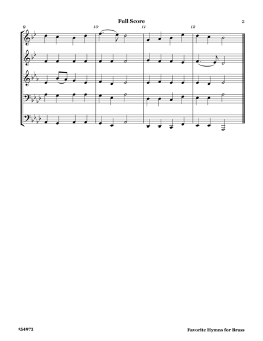 Favorite Hymns for Brass Quintet Brass Quintet scores gallery preview page 3