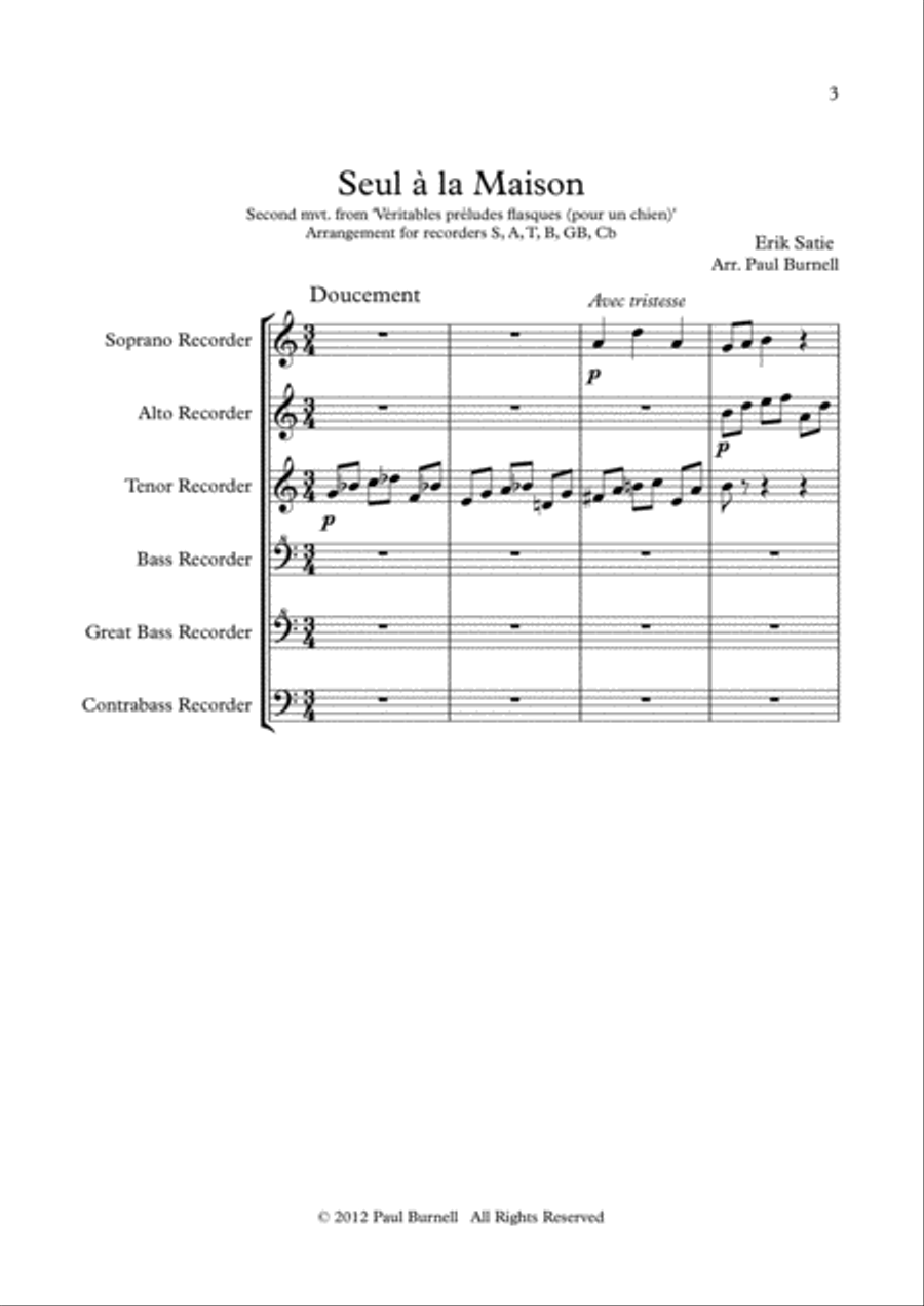 Seul à la Maison Recorder scores gallery preview page 3