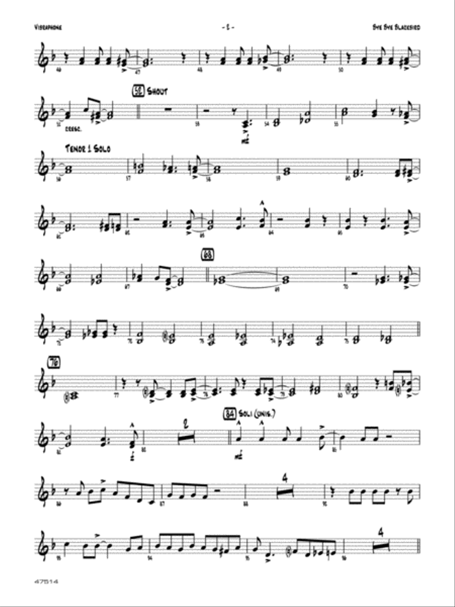 Bye Bye Blackbird: Vibraphone Jazz Ensemble scores gallery preview page 2