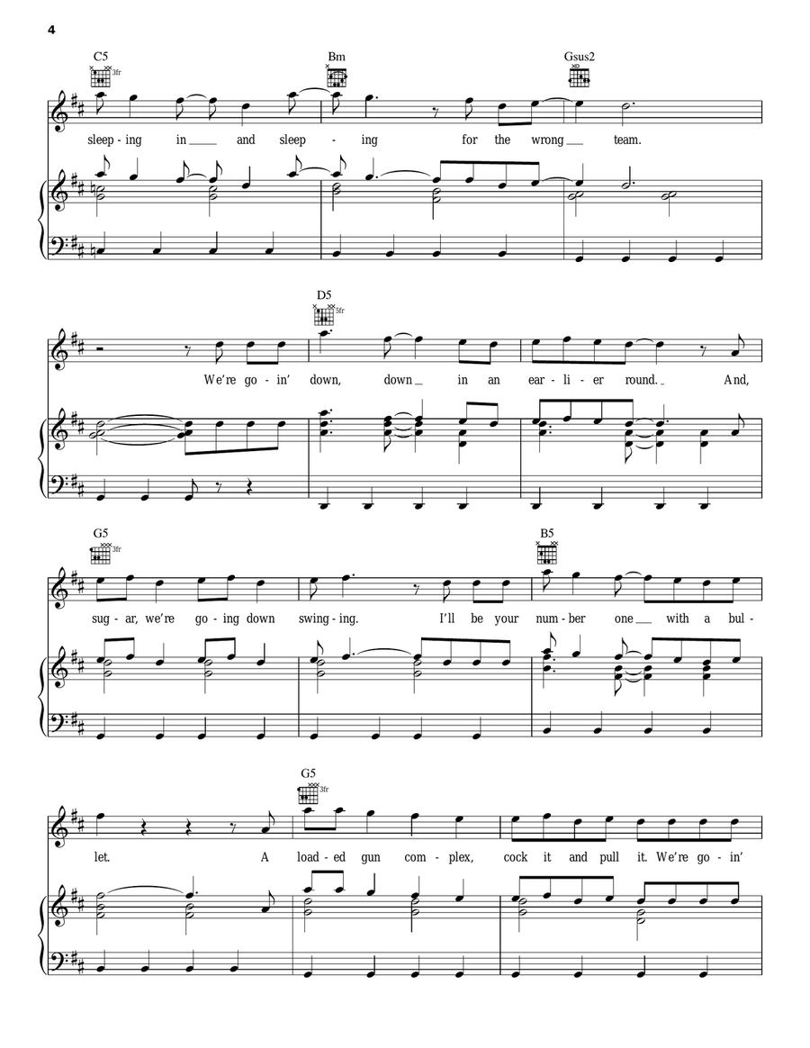 Sugar, We're Goin' Down Acoustic Guitar scores gallery preview page 4