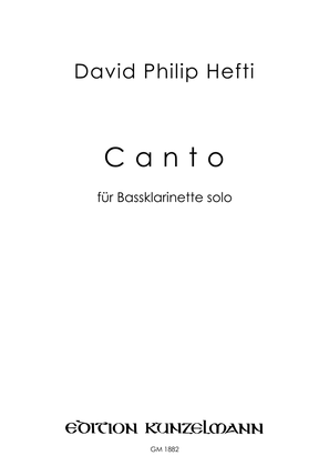 Book cover for Canto, for bass clarinet solo