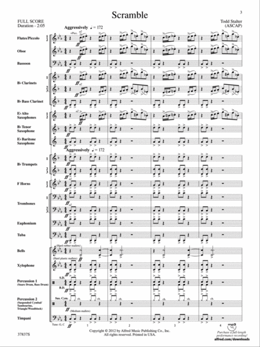 Scramble: Score Concert Band scores gallery preview page 3