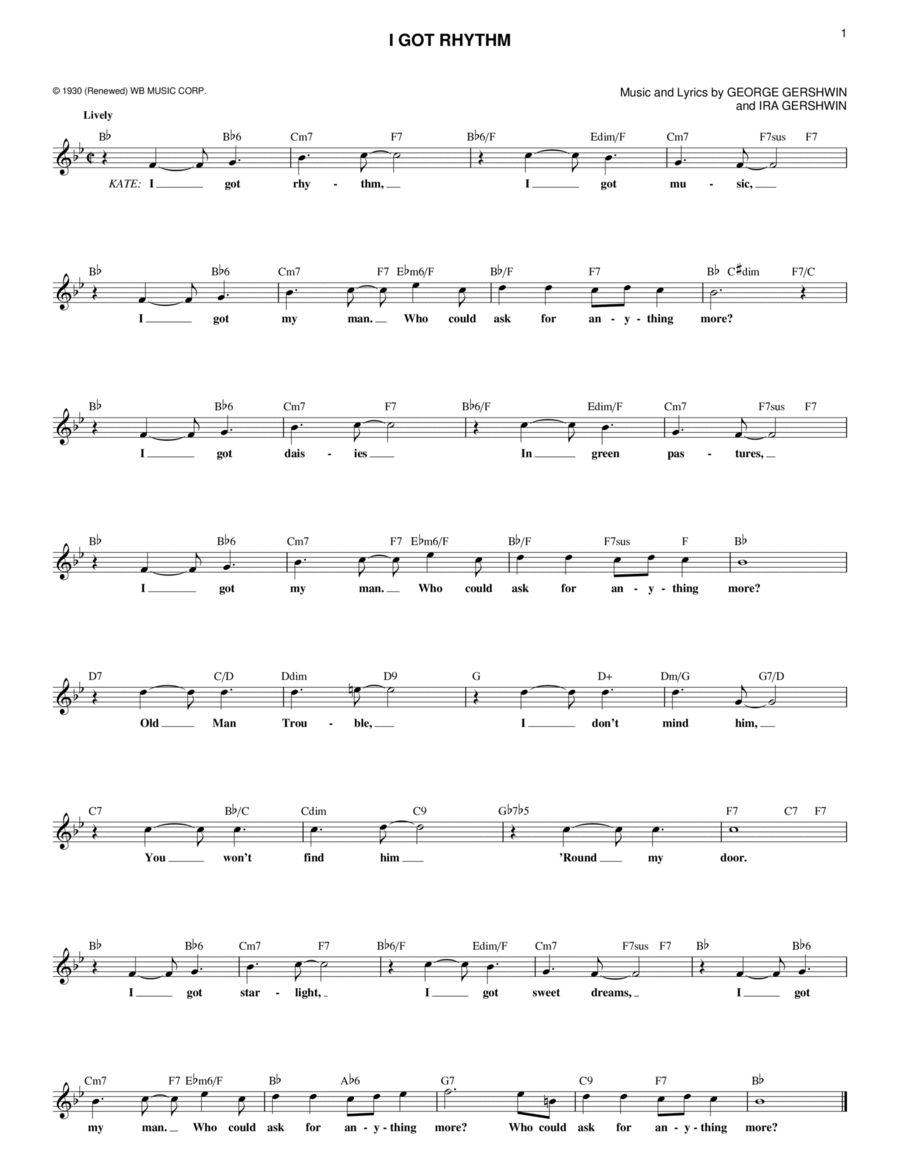 I Got Rhythm Piano scores gallery preview page 1