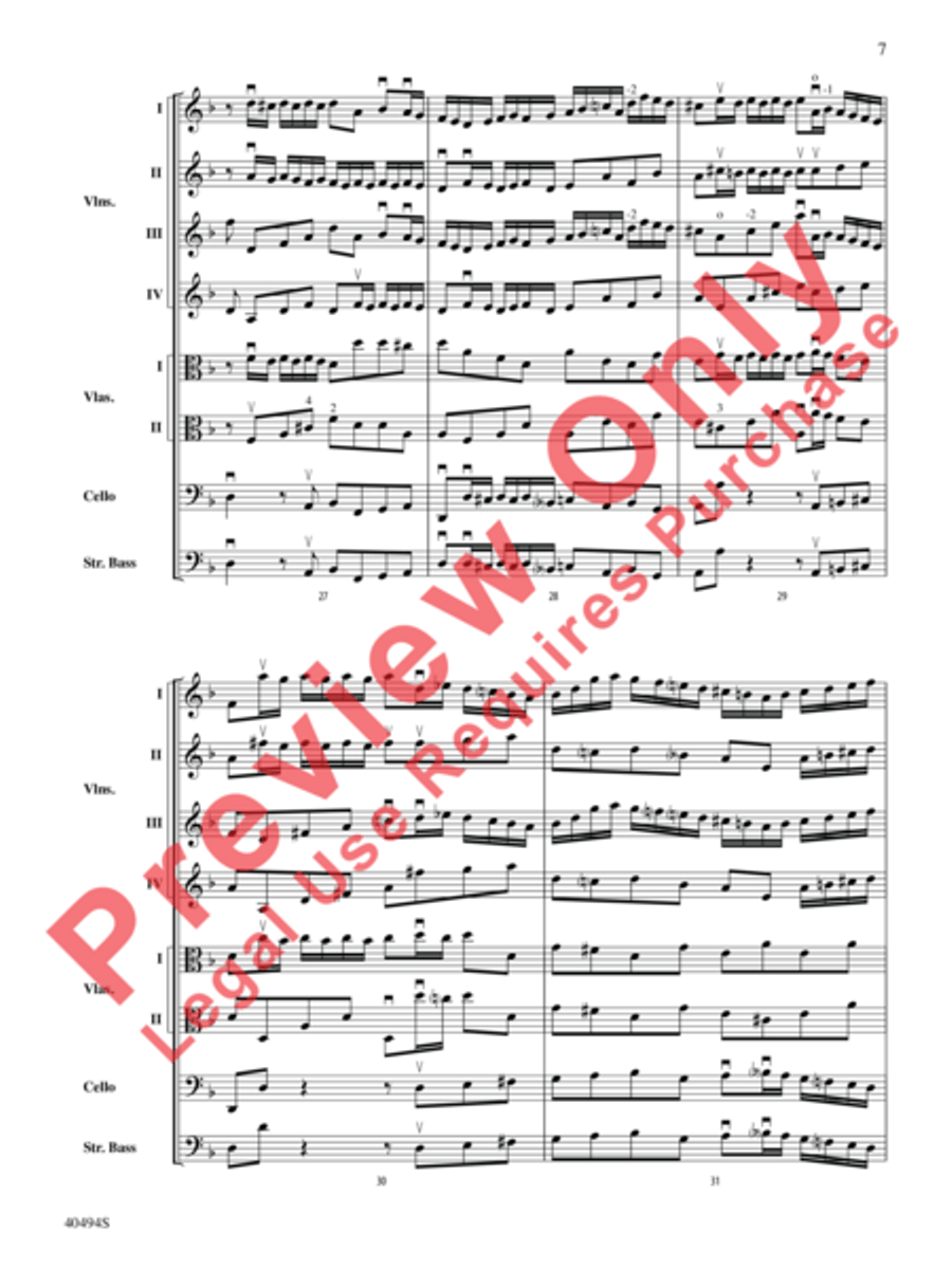 Brandenburg Concerto No. 1 in F Major String Orchestra scores gallery preview page 8