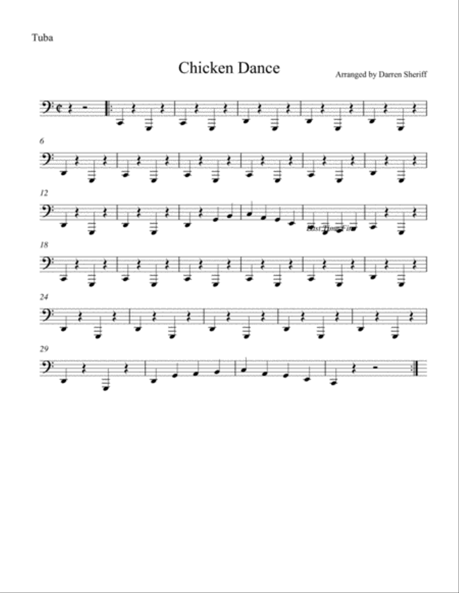 The Chicken Dance Brass Ensemble scores gallery preview page 1