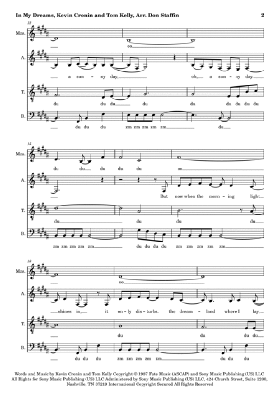 In My Dreams In My Dreams 4-Part scores gallery preview page 2