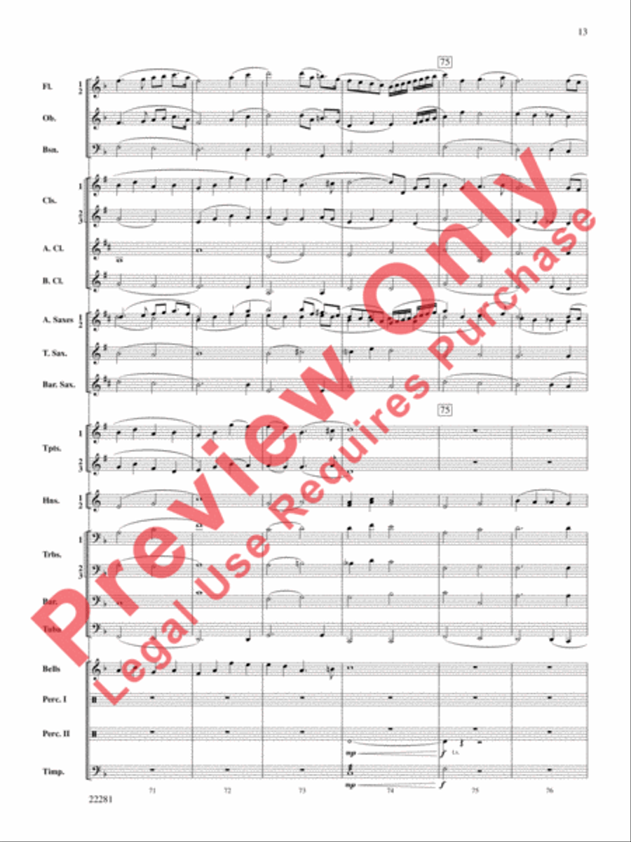 Falcon Lake Overture Concert Band scores gallery preview page 14