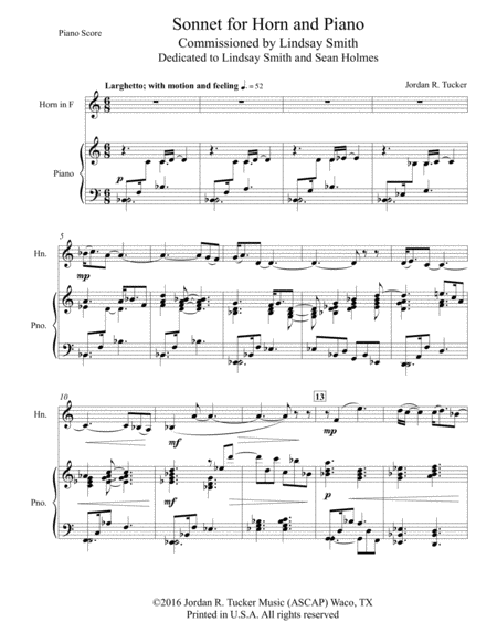 Sonnet for Horn and Piano image number null