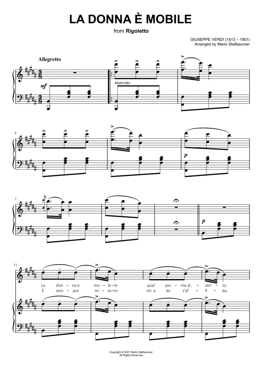 Giuseppe Verdi - La donna è mobile (from 