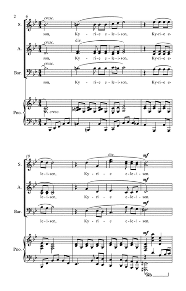 Kyrie Eleison (SAB Choir/Piano) image number null