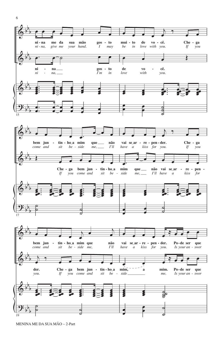 Menina Me Da Sua Mao (Give Me Your Hand, Menina) 2-Part scores gallery preview page 4