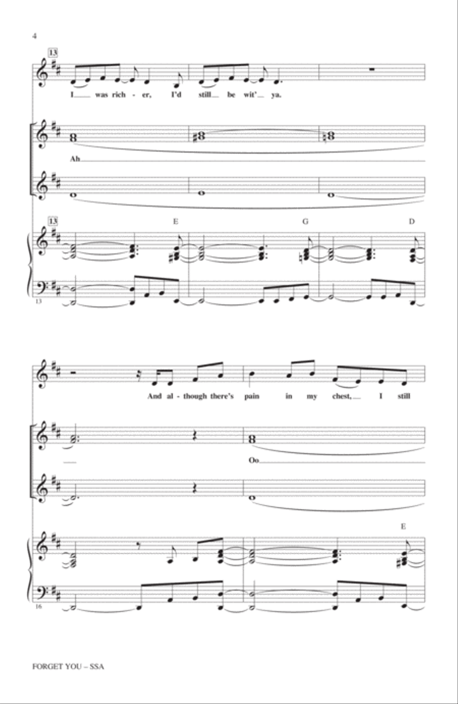 Forget You Forget You SSA scores gallery preview page 3