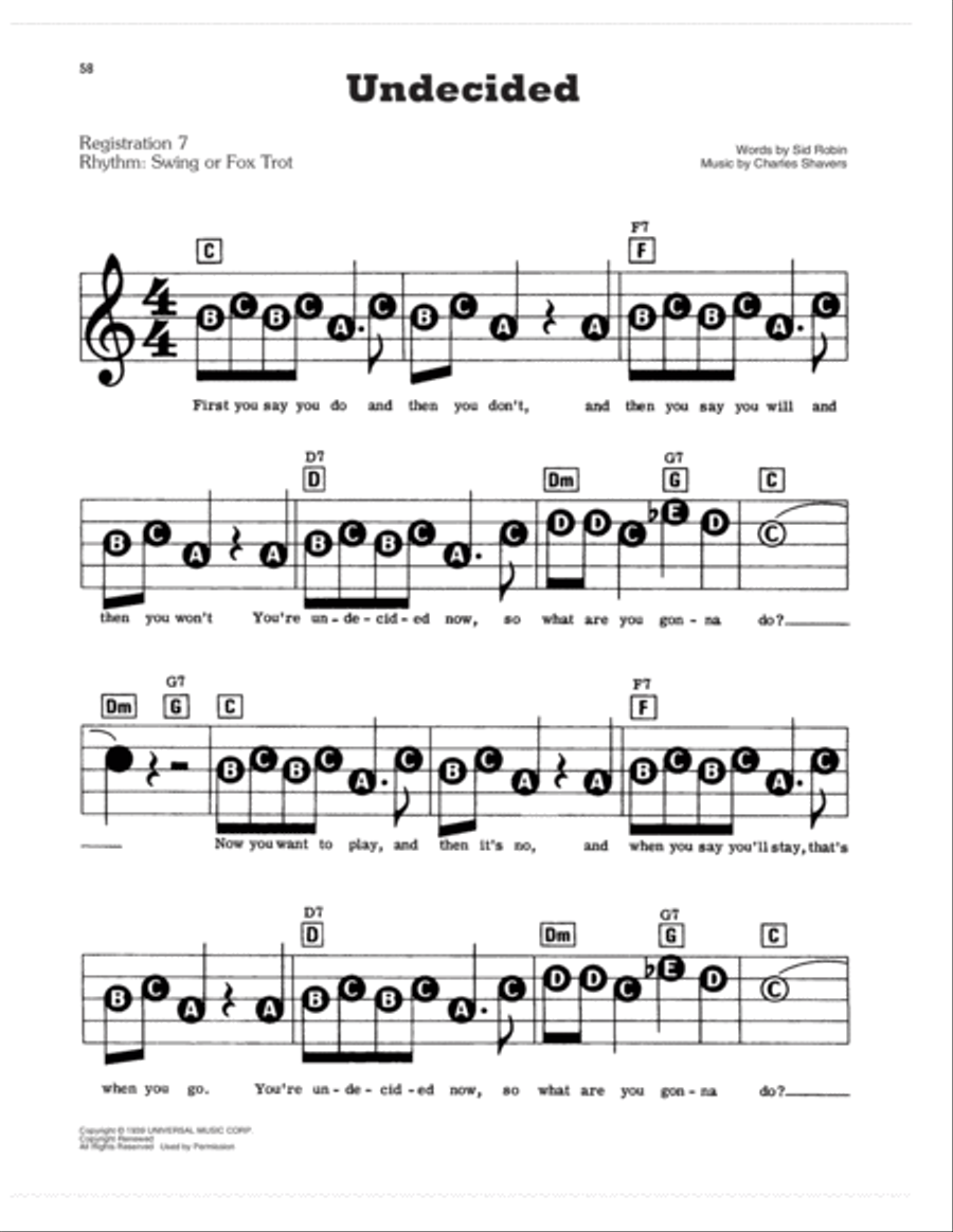 Undecided Electronic Keyboard scores gallery preview page 1
